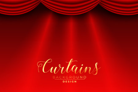 auditorium stage curtain banner with spot light effect vectorのイラスト素材