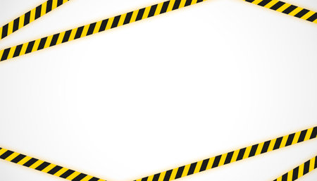 yellow and black ribbon background for restricted area vectorのイラスト素材
