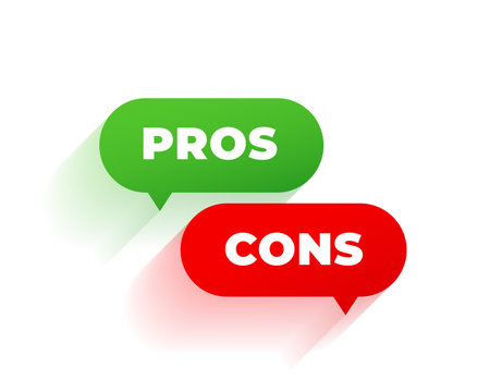 flat chat bubble with pros and cons text design vectorのイラスト素材