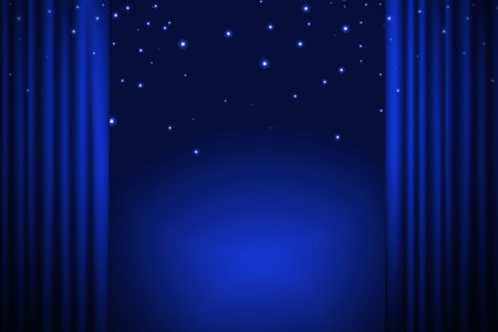 circus-style curtain shiny banner for your next show vectorのイラスト素材