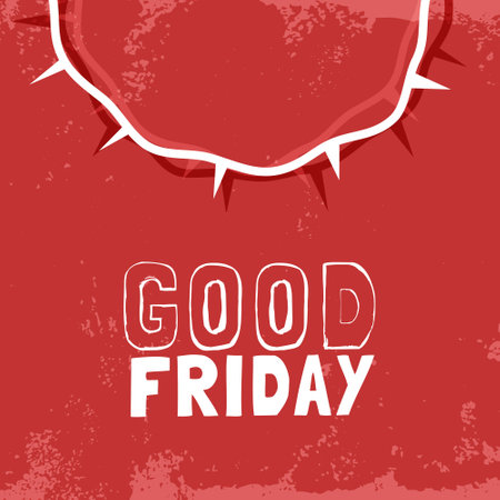 grungy style good friday cultural background with crown design vectorのイラスト素材