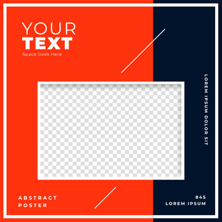 abstract social media advertising flyer with empty frame design vectorのイラスト素材