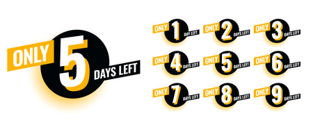 number of day left to go promo template for business or website vectorのイラスト素材