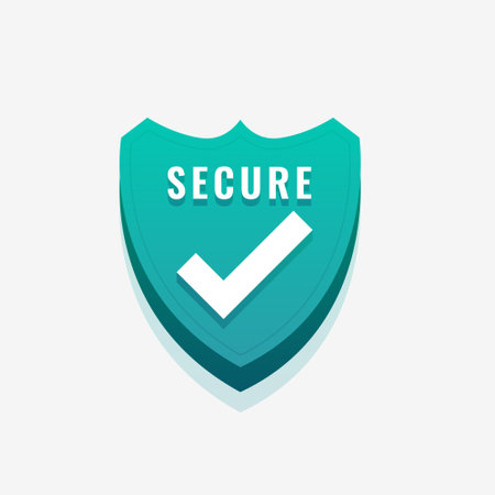 stay safe with our certified firewall shield logo in 3d style vectorのイラスト素材