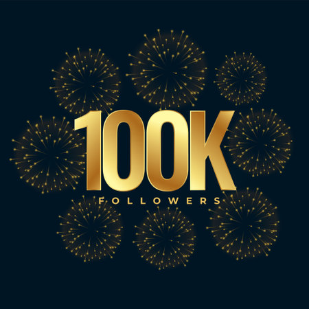 congratulate your 100k famous followers on social media post vectorのイラスト素材