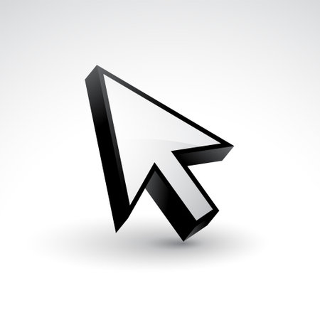 3d style mouse pointer arrow sign design vectorのイラスト素材