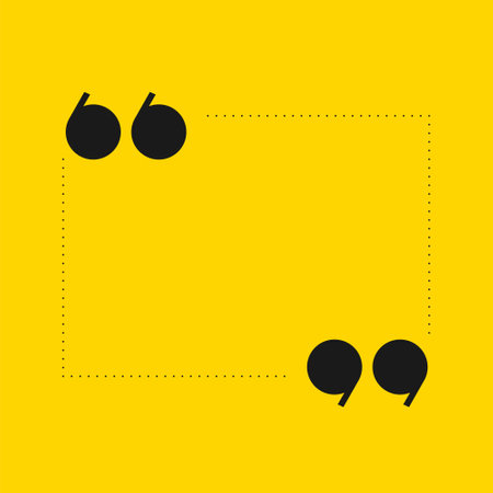 double inverted comma yellow background with blank or empty space vectorのイラスト素材