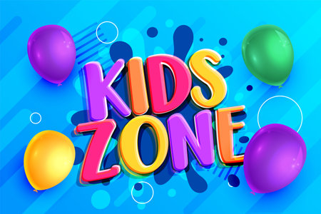 playful kids fun zone banner for children activity vectorのイラスト素材