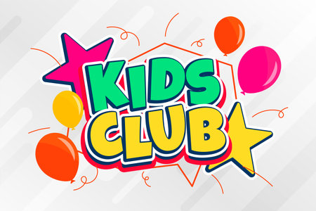 kids fun club banner for children entertainment vectorのイラスト素材
