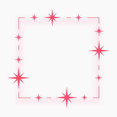 simple twinkle starry empty square border frame design vectorのイラスト素材