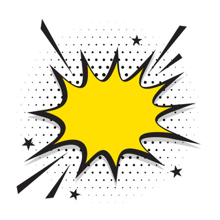 halftone style blank speech bubbles retro comic background vectorのイラスト素材