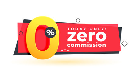 zero percent commission or free service offer background design vectorのイラスト素材