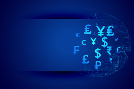 digital glowing currency sign background with text space vectorのイラスト素材
