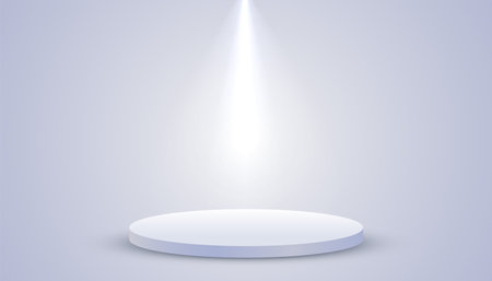 blank 3d pedestal stand with spotlight effect for product display vectorのイラスト素材