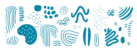 pack of simple emphasis shape in hand drawn vectorのイラスト素材