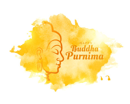 watercolor style buddha purnima or vesak day festive background vectorのイラスト素材