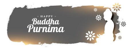 hindu festive buddha purnima wishes banner in papercut style vectorのイラスト素材