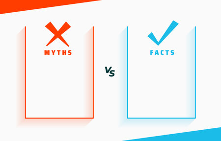 myths vs facts battle list concept with text space vectorのイラスト素材