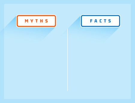 myths vs facts comparison list concept with text space vectorのイラスト素材