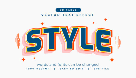 editable 3d style font text effect vectorのイラスト素材