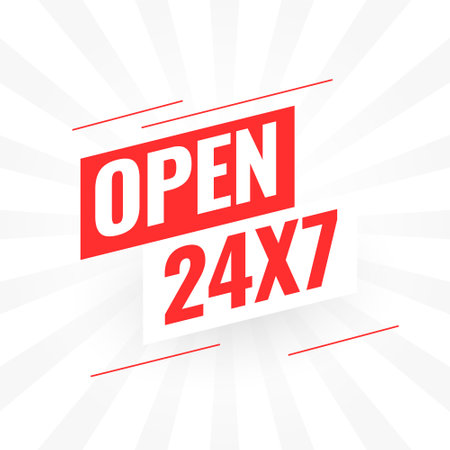 24 hours and 7 days open service assistant background vectorのイラスト素材