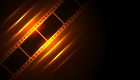 3d style retro film strip background with text space vectorのイラスト素材