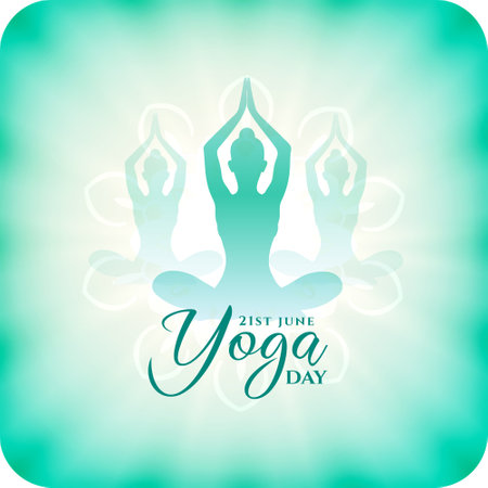group of woman practicing yoga for world yoga day event background vectorのイラスト素材