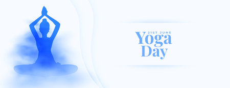 21st june world yoga day event poster with cloudy effect vectorのイラスト素材