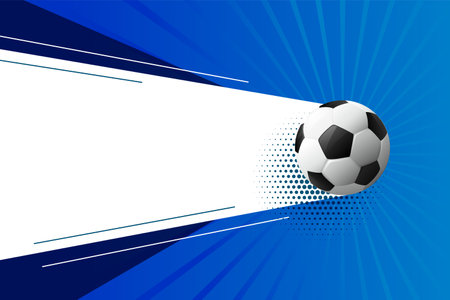realistic soccer football blue background with text space vectorのイラスト素材