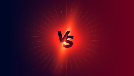 trendy versus vs comparison banner with glowing light effect vectorのイラスト素材
