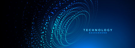 abstract digital technology dotted background for cyber research vectorのイラスト素材
