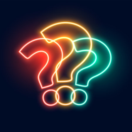 glowing neon question mark symbol background for web help and support vectorのイラスト素材