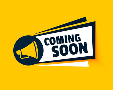 trendy coming soon web release background with megaphone design vectorのイラスト素材