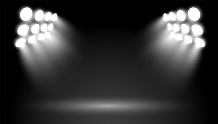 glowing studio focus light effect on dark background vectorのイラスト素材