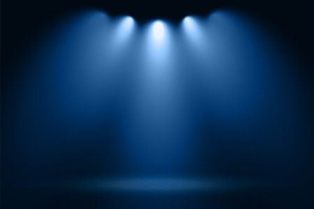 bright focus light effect on abstract stage design vectorのイラスト素材