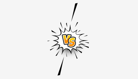 comic style duel conflict versus vs banner design vectorのイラスト素材