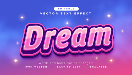 dream editable font text effect template vectorのイラスト素材