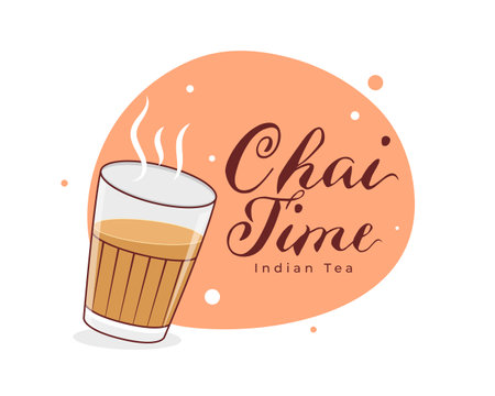 tea or chai time background in modern style vectorのイラスト素材