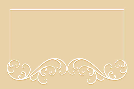 decorative and artistic flourish swirl border frame background with blank space vectorのイラスト素材