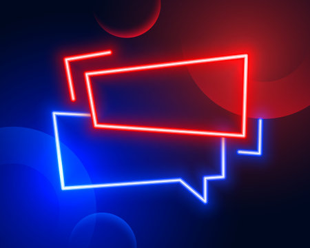 red and blue glowing chat box with empty space vectorのイラスト素材