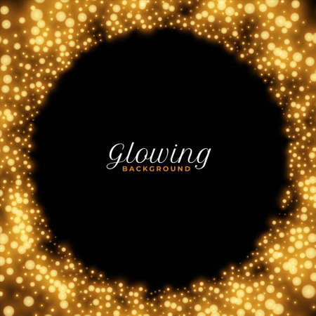 glowing and shiny golden particle decorative background design vectorのイラスト素材