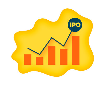virtual ipo share launch background with financial graph vectorのイラスト素材