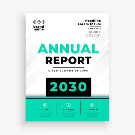 professional annual report layout template for booklet cover page vectorのイラスト素材