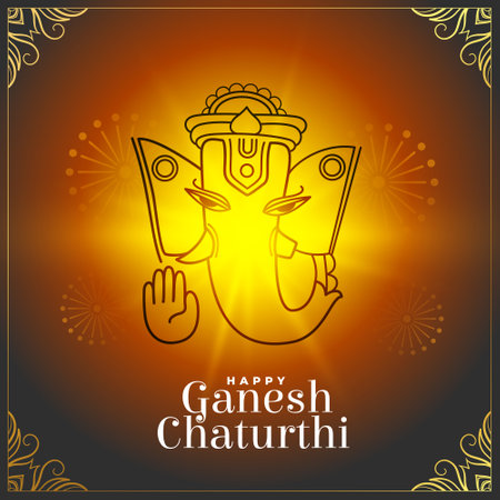 beautiful happy ganesh chaturthi festive background vectorのイラスト素材