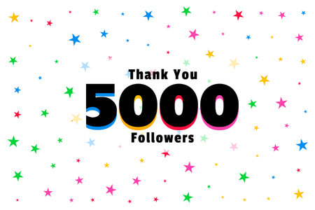 5k digital followers and fans congratulation background design vector