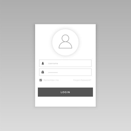 web member login form template for website access vectorのイラスト素材
