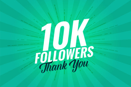 thank you 10k social media fan group background vector