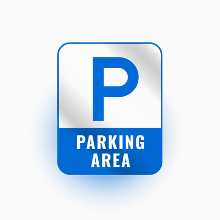 blue parking area sign on white background vectorのイラスト素材