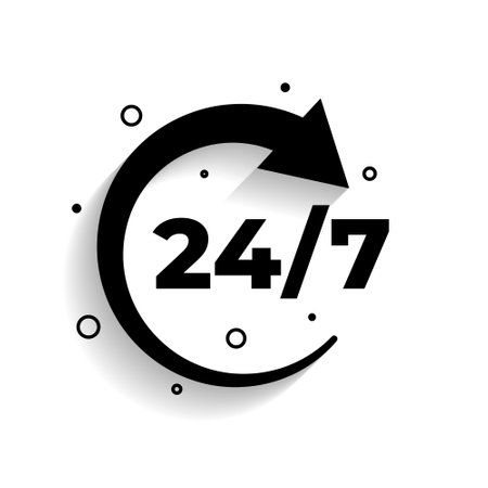 24 hours and 7 days everyday helpdesk service background vectorのイラスト素材