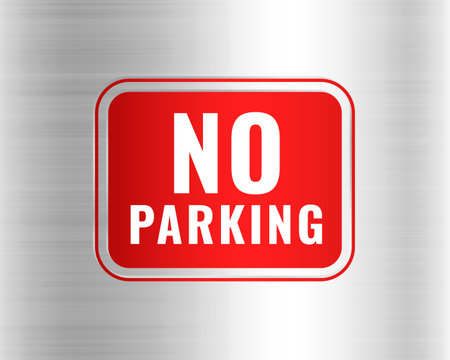 no parking or stopping sign on metallic background design vectorのイラスト素材